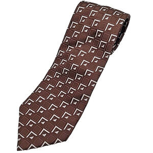 Prochownick Brown Geometric Silk Tie Necktie - Made in Italy - Like New